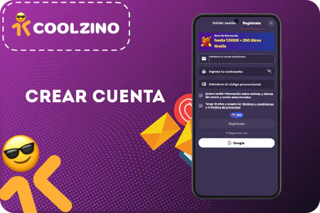 Pasos para crear una cuenta en Coolzino Casino España